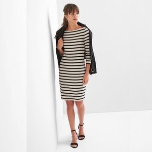 GAP Cream & Black Striped Boat Neck Dress Size XL